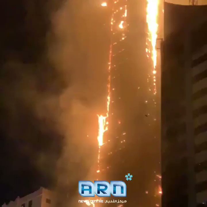 At least 9 people treated for injuries, drone checking to see if anyone is trapped after fire engulfs UAE skyscraper. The fire is under control - Gulf News