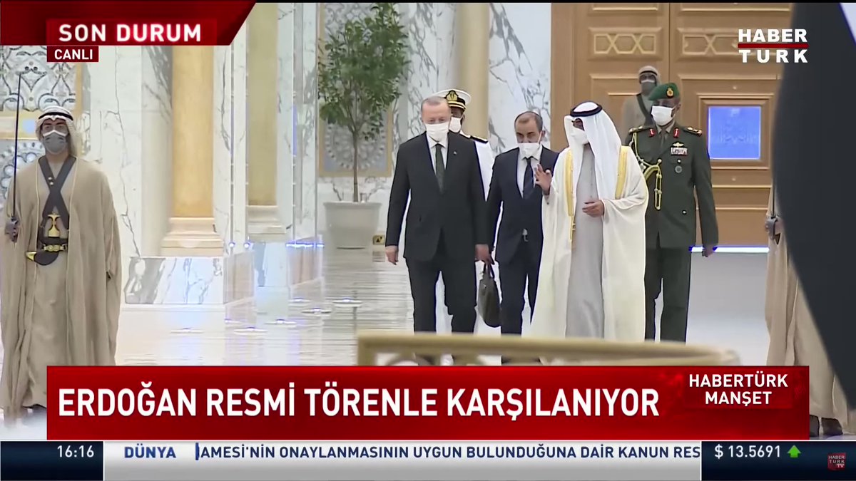 Turkish President Erdogan arrives in UAE and is welcomed by Crown Prince Bin Zayed