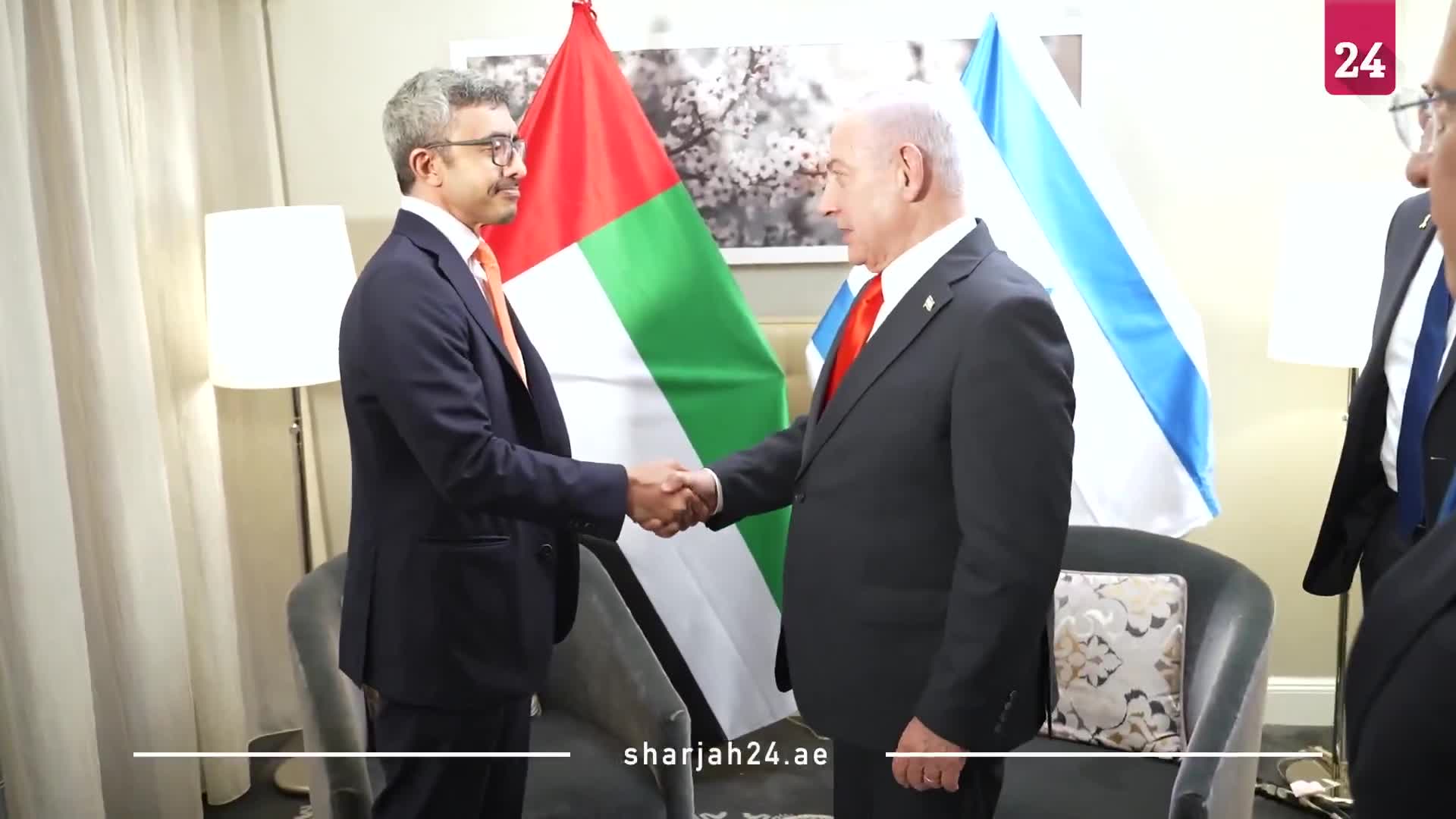 The Emirati channel Sharjah 24 published footage of the meeting between Prime Minister Netanyahu and Emirati Foreign Minister Sheikh Abdullah bin Zayed. The Emirati Ambassador to Israel, Mohammed Al Khaja, was also present. The official news agency of the United Arab Emirates reported tonight that Prime Minister Netanyahu met with the Foreign Minister of the United Arab Emirates, Sheikh Abdullah bin Zayed, on the sidelines of the UN General Assembly. At the meeting, they discussed regional developments and the international community's efforts to bring an end to the war in Gaza, according to the Emirati statement.