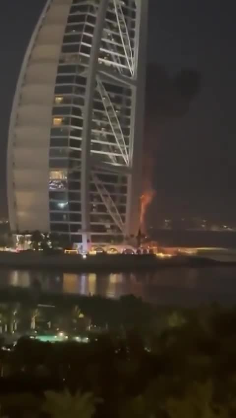 An Iranian drone seems to have hit the world-famous Burj al-Arab hotel in Dubai